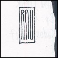 Rau Tibor (1934-2009): Piros-fehér-zöld (erotikus karikatúra, cím nélkül). Tus, akvarell, papír, jel...