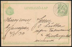 1913 5f díjjegyes levelezőlap "GYANAFALVA" - Fürstenfeld