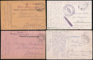 1917-1918 6 db képes- és levelezőlap osztrák-magyar rohamcsapatok bélyegzéseivel