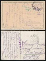 1917-1918 6 db képes- és levelezőlap osztrák-magyar rohamcsapatok bélyegzéseivel