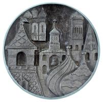 Szovjetunió / Oroszország DN "Moszkva - Kreml" kétoldalas fém emlékplakett (~90mm) T:XF Soviet Union / Russia ND "Moscow - Kremlin" two-sided metal commemorative plaque (~90mm) C:XF