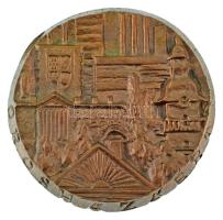 1987. "Orosházáért" egyoldalas öntött bronz emlékplakett (67,5mm) T:AU