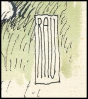 Rau Tibor (1934-2009): Mai stopli (futball témájú karikatúra). Tus, akvarell, kollázs, papír, jelzet...