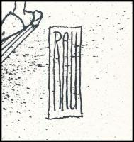 Rau Tibor (1934-2009): Nyaralás (erotikus karikatúra). Tus, fedőfehér, papír, jelzett. Hátoldalán Lu...