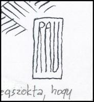 Rau Tibor (1934-2009): Jenőke, menjen vissza a feleségéhez... (erotikus karikatúra). Tus, fedőfehér,...