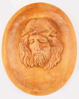 Faragott fa Krisztus falidísz, 22x18 cm