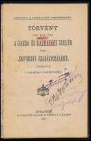 Törvény a gazda és cseléd közti jogviszony szabályozásáról kiegészítve a vonatkozó törvényekkel. Bp., 1907, Athenaeum. Félvászon kötés, gerincnél szakadt, kopottas állapotban.