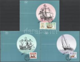 1986 Stockholmia + 1988 Híres hajók 2Ft, 6Ft 3 db CM, a tervező Dudás László aláírásával / 3 CM signed by Laszlo Dudas