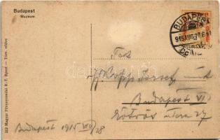 1915 Budapest VIII. Nemzeti Múzeum. Magyar zászlós hazafias keret II. Vilmos császárral, Ferenc Józs...