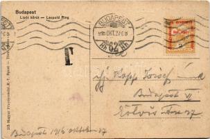 1916 Budapest XIII. Lipót körút, Vígszínház, mozi. Magyar zászlós hazafias keret II. Vilmos császárr...