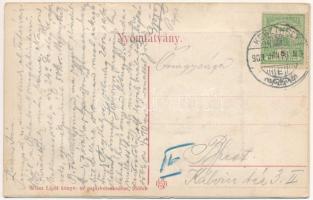 1909 Siófok, Fürdő élet a Balatonon. Weisz Lipót kiadása, leporellolap 10 képpel (r)