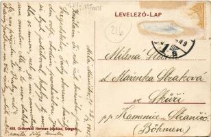 1915 Szeged, Újszegedi teniszpálya, teniszezők. Grünwald Herman kiadása (Rb)