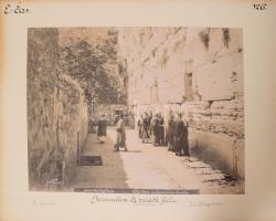 ca 1890 Félix Bonfils (1831-1885): Palesztina, Jeruzsálem, Aranykapu / Zsidók fala (Siratófal), kéto...