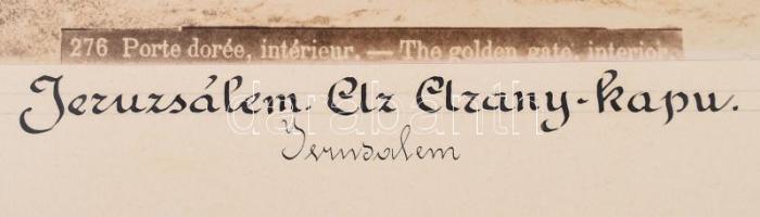 ca 1890 Félix Bonfils (1831-1885): Palesztina, Jeruzsálem, Aranykapu / Zsidók fala (Siratófal), kéto...