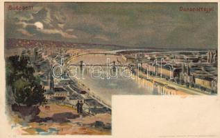 1898 Budapest bei Nacht Litho