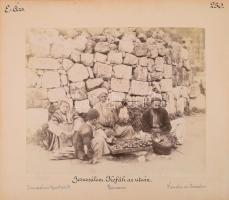 ca 1890 Félix Bonfils (1831-1885): Palesztina, Jeruzsálem, Kofák / Szíria, Damascus kétoldalas fotó....