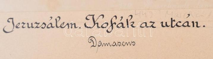 ca 1890 Félix Bonfils (1831-1885): Palesztina, Jeruzsálem, Kofák / Szíria, Damascus kétoldalas fotó....