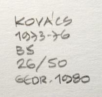 Kovács Attila (1938-2017): Geometria, 1973-76. Szitanyomat, papír, jelzett és számozott (26/50) a há...