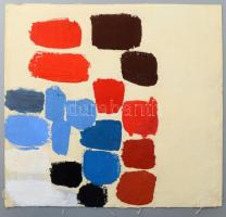 Feltehetőleg Vajda Júlia (1913-1982): Kompozíció. Olaj, vászon. Jelzett a hátoldalán (halványan). Vakráma nélkül. 30x30 cm