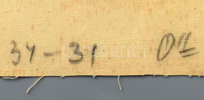 Feltehetőleg Vajda Júlia (1913-1982): Kompozíció. Olaj, vászon. Jelzett a hátoldalán (halványan). Va...