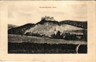 1911 Krasznahorkaváralja, Krásnohorské Podhradie (Rozsnyó, Roznava); Krasznahorka vára. Fuchs József kiadása / Hrad Krásna Horka / castle (ázott sarkak / wet corners)