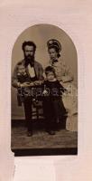 ca 1900 Család ferrotípia 6x9 cm