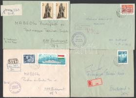 1960-1970 15 db ajánlott levél szükségragjegyekkel illetve érdekességekkel / 15 registered covers with auxiliary registration label