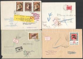 1896-1985 15 db küldemény érdekességekkel: Elutazott, Ismeretlen, Elköltözött, Meghalt stb. címkékkel / 15 covers, postcards with different labels