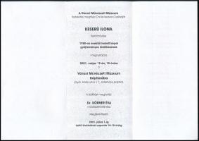 Keserü Ilona (1933-): Kalligrafikus aláírás (Saját kiállítása meghívójának hátoldalán). Filctoll, pa...