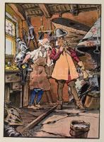 Edmond Gros (1864-1933): 4 db illusztráció (Cocorico). Nyomat, papír, jelzett a nyomaton. Egyik lap ...