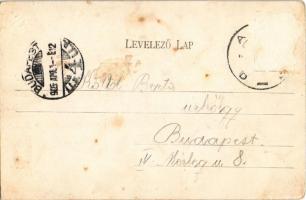 1905 Arad, Minoriták temploma, üzletek, hirdetőoszlop, fiáker / church, shops, advertising column, f...