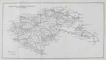 1942 M. kir. Államvasutak hálózatának térképe és autóbuszok MÁVAUT kétoldalas térkép 58x34 cm