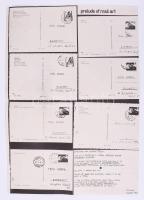 Tót Endre (1937-): Prelude of mail art, 1971. Ofszet, papír, jelezve jobbra lent nyomtatva, hátoldalán a művész pecsétjei. Hajtásnyomokkal, apró szakadással. 41,5x29,5 cm.