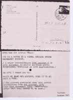 Tót Endre (1937-): Prelude of mail art, 1971. Ofszet, papír, jelezve jobbra lent nyomtatva, hátoldal...