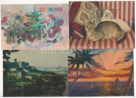 7 db MODERN dimenziós képeslap, benne két erotikus / 7 modern 3D postcards, with 2 erotic women postcards