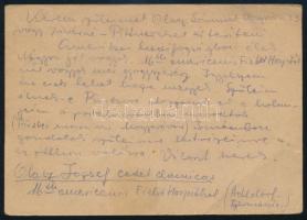 1945 18f díjjegyes levelezőlap "Magyar Vöröskereszt" amerikai fogságból küldve, Budapesti ...