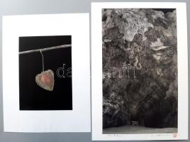 Noruo Shinoda (1947-, japán művész): 5 db grafika és nyomat (Tengerparti szikla stb.). Klf. techniká...