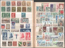 Francia összeállítás: 14 db háború előtti képeslap, 9 db háború utáni első napi, 1848-tól bélyegek, ...