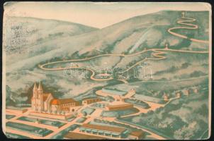 1948 Képeslap 2 db repülő 20f bélyeggel "MÁRIAGYÜD KEGYHELY" alkalmi bélyegzésekkel