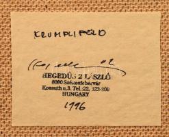 Hegedűs 2 László (1950-): Krumpliföld, 1996. Olaj, vegyes technika, papír. Jelzett a hátoldalán. 20x...