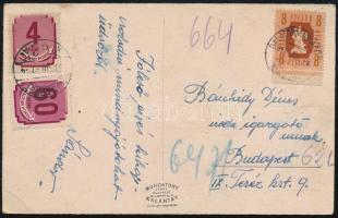 1947 Képeslap Balatonmáriafürdő 4f + 60f Portó bélyegekkel