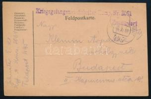 1918 Hadifogolylap "Kriegsgefangenen-Arbeiter Komp. Nr. 2061" + "FP / 495"