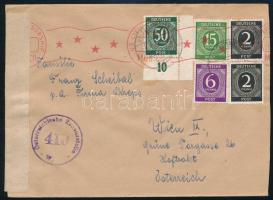 1947 Cenzúrázott levél Ausztriába / Censored cover to Austria
