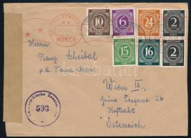 1947 Cenzúrázott levél Ausztriába / Censored cover to Austria