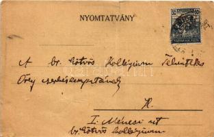 1924 Meghívó a 199. sz. Madách cserkészcsapat műsoros ünnepélyére, címzett a báró Eötvös Collégium O...