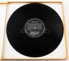 Hegedűs 2 László (1950-): Faludy György. Művészlemez (bakelit), filctoll. Jelzett (Hegedűs 2 László ...