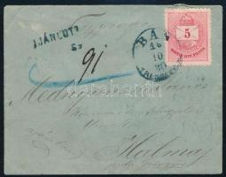 1880 Ajánlott levél 5kr és 10kr bélyeggel "BÁN / TRENCSÉN M." / Registered cover
