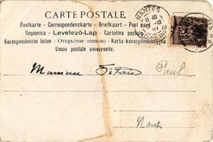 1901 Kerékpáros hölgy művészlap / Lady on bicycle. Serie 659. litho. artist signed (EM)