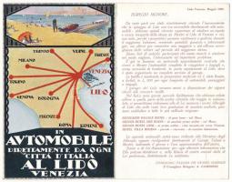 Venezia, Venice; Lido, Excelsior Palace / hotel, beach. 2-tiled folding advertisement card