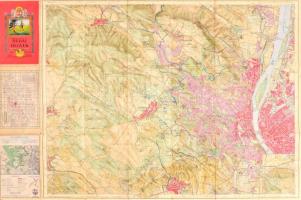 1927 Budai hegyek, Kirándulók térképe I. sz., 1 : 37.500, Bp., M. Kir. Állami Térképészet, kisebb lapszéli sérülésekkel, 69x49,5 cm